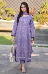 Breeze- Winter 3PC Dhanak Embroidered Suit - BFU0105